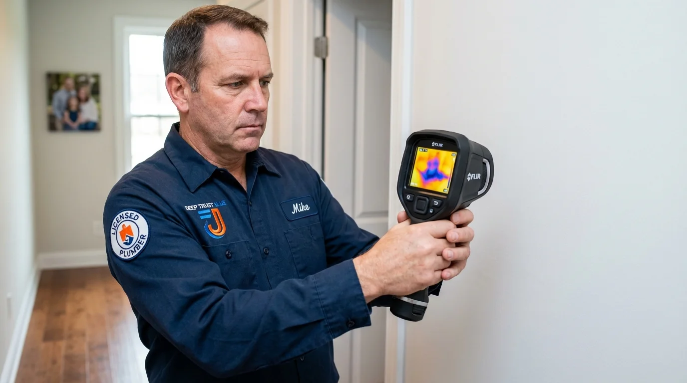 Thermal imaging leak detection by Johns Plumbing LLC in Schoolcraft